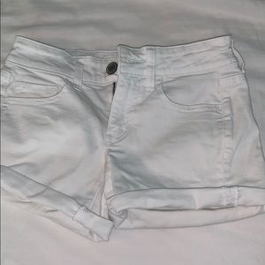 American Eagle White jean shorts